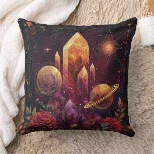 Coussin Royaume de cristal d'améthyste de fantaisie