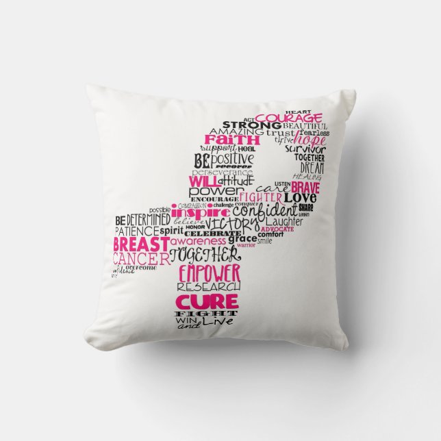 Coussin Ruban inspiré de conscience de cancer du sein (Recto)