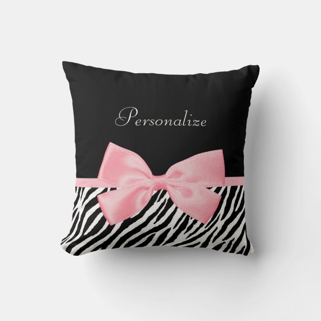 Coussin Ruban rose-clair doucement Girly chic d'impression (Recto)