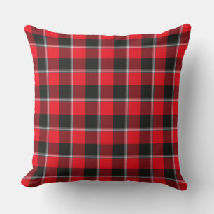 Coussin Ruban rouge et carreaux Heavy Metal noir
