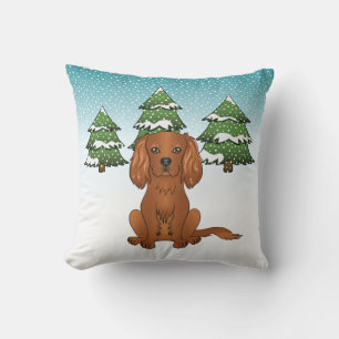 Coussin Ruby Cavalier King Charles Spaniel En Hiver