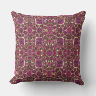 Coussin Ruby Gold Gemstone Motif Élégant Chic