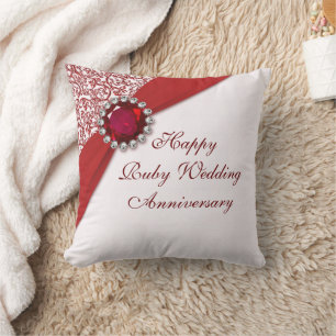 Coussin Ruby Mariage Anniversaire Jeu d'oreiller