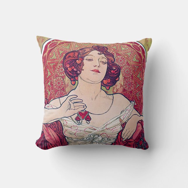 Coussin Ruby (Quatre Bijoux), Alphonse Mucha (Recto)