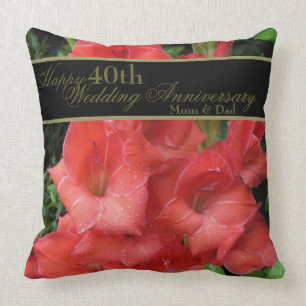 Coussin Ruby Red 40th Mariage Anniversary
