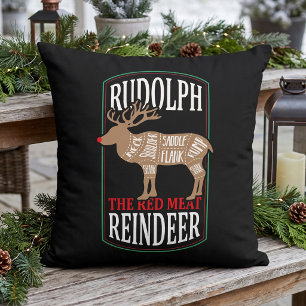 Coussin Rudolph le renne en viande rouge drôle de fête