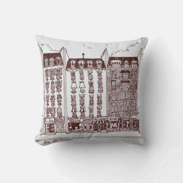 Coussin Rue du Dragon, Saint-Germain-des-Prés, Paris (Recto)