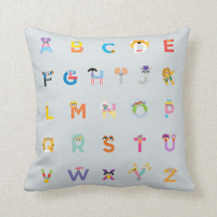 Coussin Rue Sésame Lettres de l'alphabet
