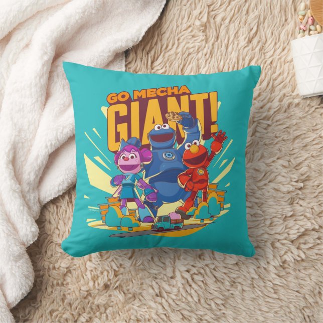 Coussin Rue Sésame | Méca Builders Go Mecha Giant! (Couverture)