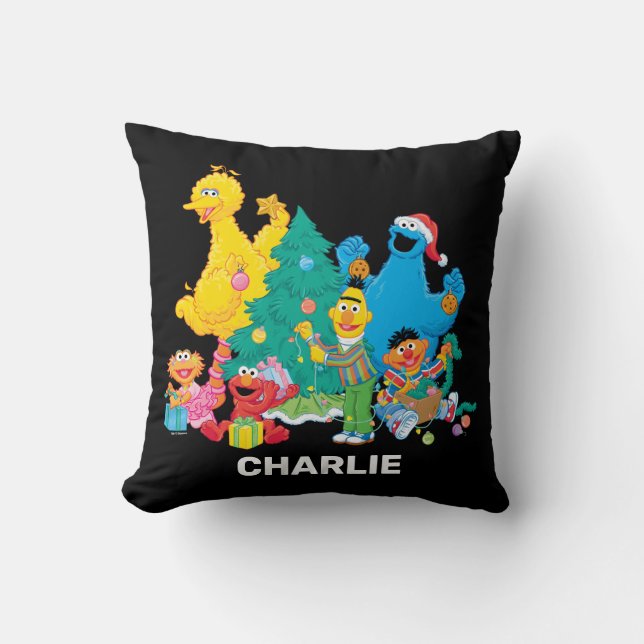 Coussin Rue Sésame | Noël (Recto)