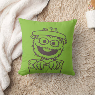Coussin Rue Sésame   Oscar le Grouch Bright