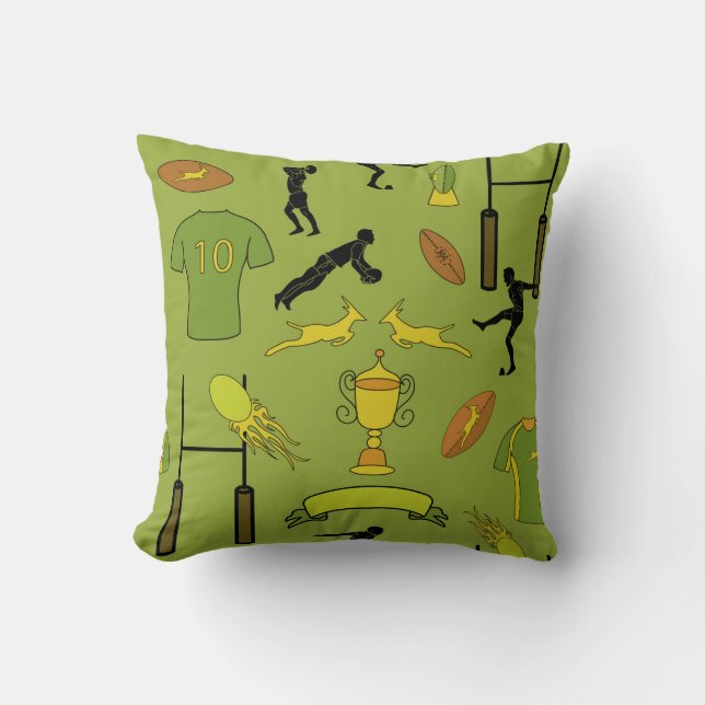 Coussin Rugby game on Throw Pillow, Throw Pillow 16" x 16" (Recto)