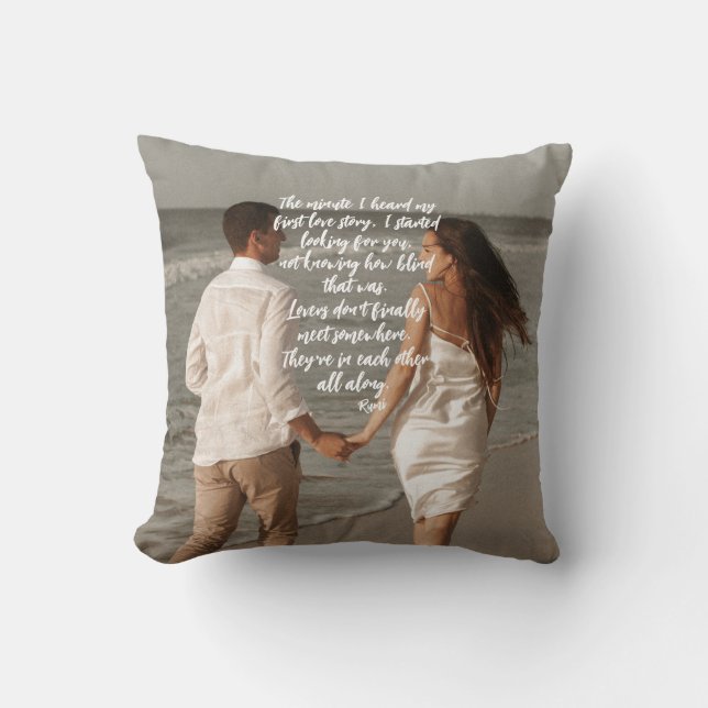 Coussin Rumi Love Story Ajouter Votre Poème Photo (Recto)