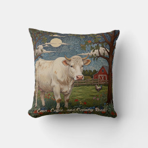 Coussin Russe en détresse pays chic ferme de vache à saumo