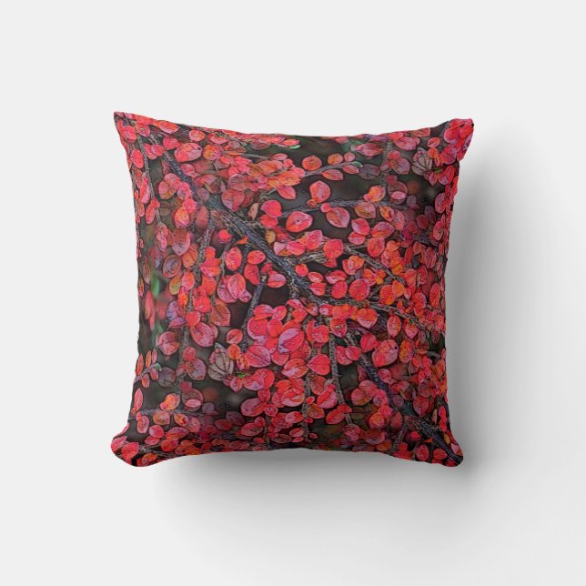 Coussin Russe Feuille rouge (Recto)