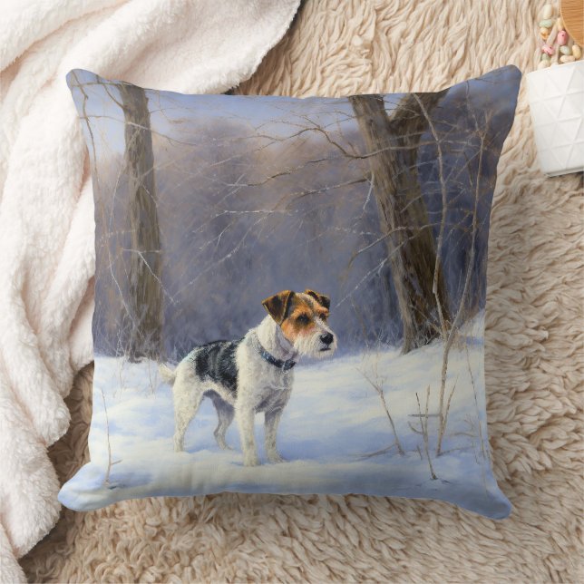 Coussin Russell Terrier Laisser neiger Noël (Couverture)