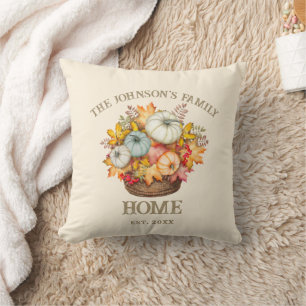 Coussin Rustic Automne Citrouille Nom de famille