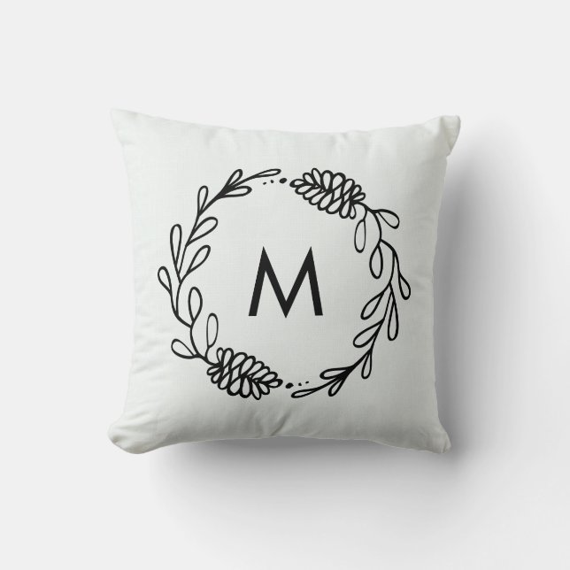 Coussin Rustic Laurel Ferme Pinecone Monogrammé (Recto)