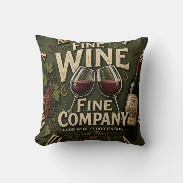 Coussin Rustic Vineyard Wine Lover (Recto)