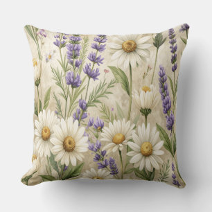 Coussin Rustic Wildflowers Pillow & Mug - Lavender Sage Fl