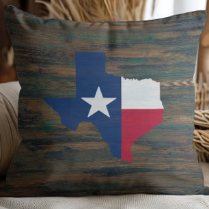Coussin Rustic Wood Red White Blue Texas Ajouter un nom