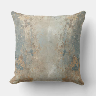 Coussin Rustique Bleu Poussiéreux Brun Clair Abstrait Ferm