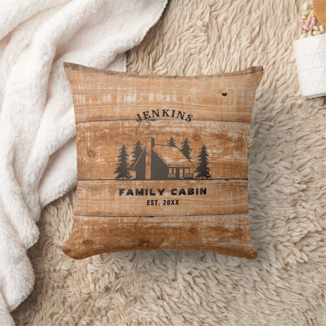 Coussin Rustique Bois Pine Forêt Cabine Lodge Personnalisé (Couverture)