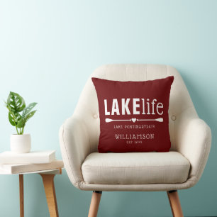 Coussin Rustique Bourgogne Red Lake Life Paddles