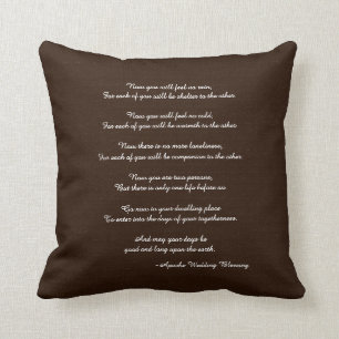 Coussin Rustique Brown Apache Bénédiction Mariage Carré ca
