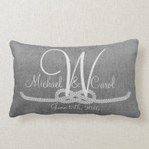 Coussin rustique gris personnalisé de famille de