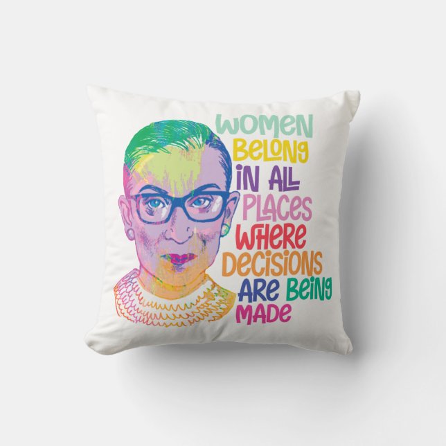 Coussin Ruth Bader Ginsburg Femmes Dans Tous Les Endroits (Recto)