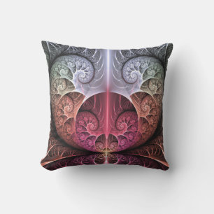 Coussin Rythme cardiaque, art fractal abstrait surréaliste