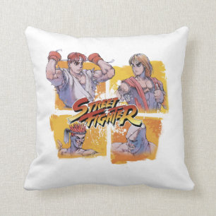 Coussin Ryu contre Ken et Adon contre Sagat 2