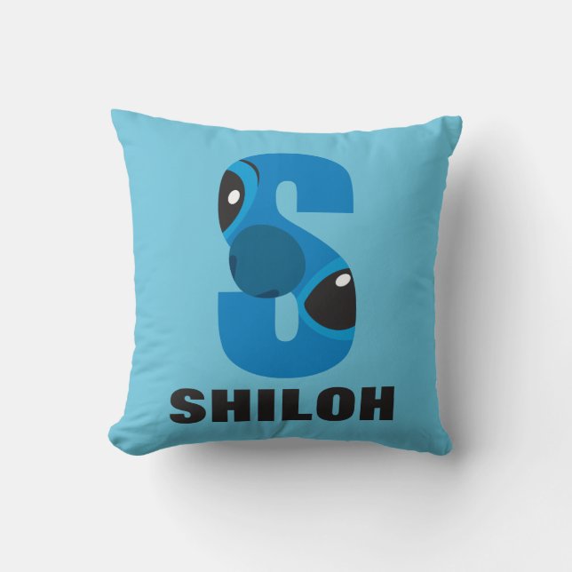 Coussin S est pour Stitch| Ajouter votre nom (Recto)