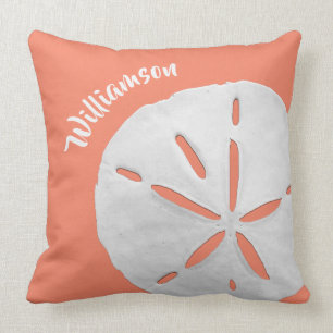 Coussin Sable Côtier Tropical Dollar Coral Beach Jeter Pil
