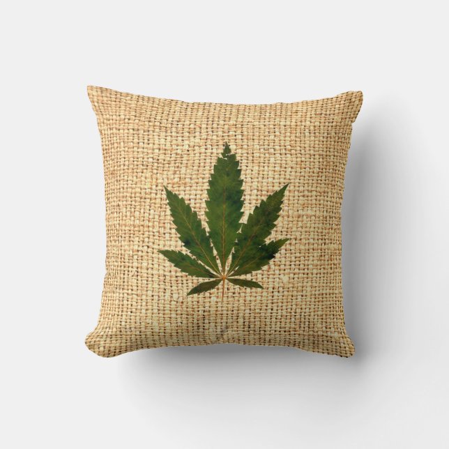 Coussin Sac à café aspect toile de jute (Recto)
