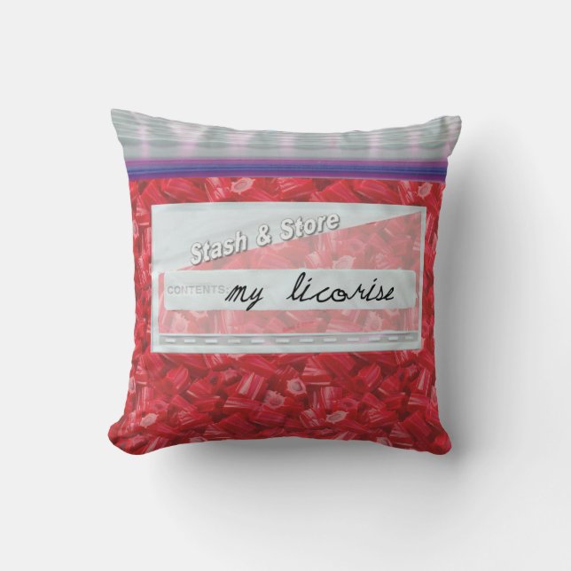 Coussin Sac de bonbon rouge réglisse Jeu décoratif oreille (Recto)