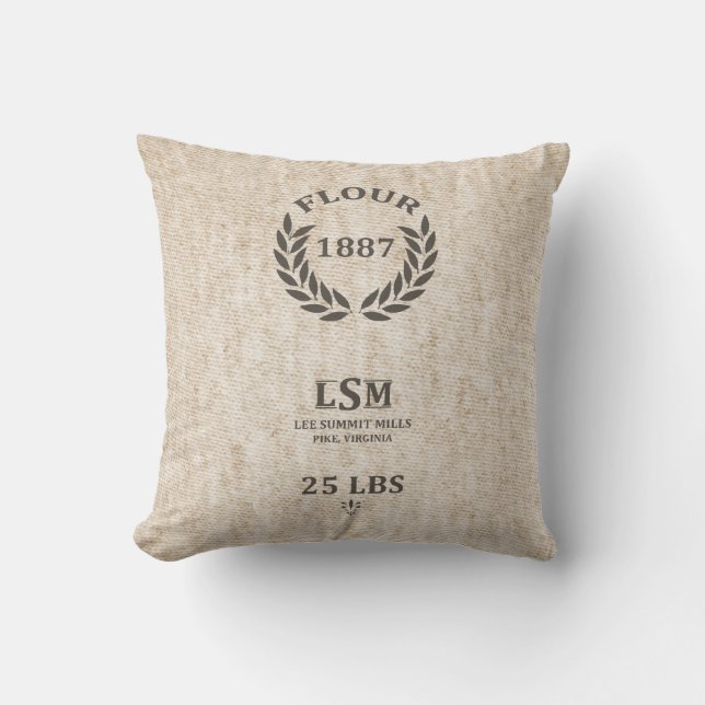 Coussin Sac vintage à farine (Recto)