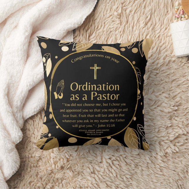 Coussin Sacré Nouveau Ordonné Pasteur Bible Verse Personna (Couverture)