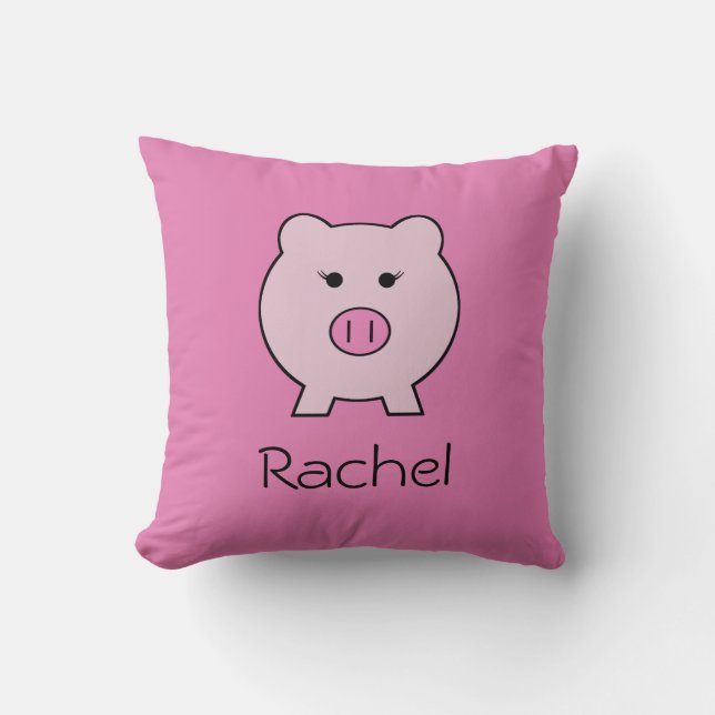 Coussin Sadie le cochon rose ~ Cute Girly Kawaii (Recto)
