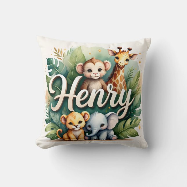 Coussin Safari aventure Henry Throw Pillow (Recto)