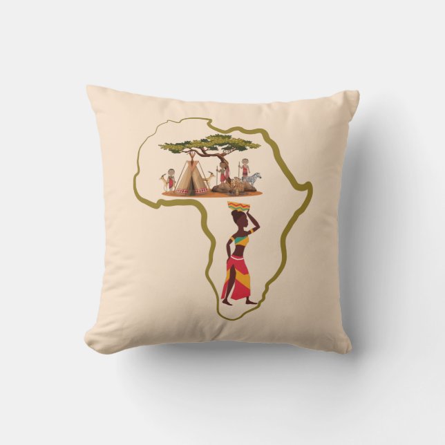 Coussin Safari en Afrique (Recto)