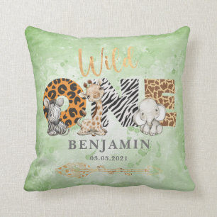 Coussin Safari sauvage mignon Animaux de la Jungle Jeter O