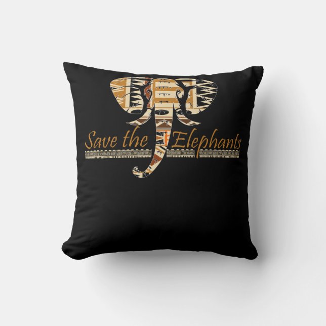 Coussin Safari Wild African Animal Elephant Lover (Recto)