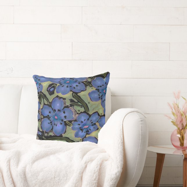 Coussin Sage Country Blue Floral (Canapé)
