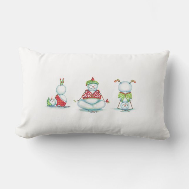 Coussin sage de Noël de trois bonhommes de neige (Recto)