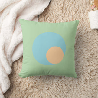 Coussin Sage Green Cushion Pillow with Blue and peach