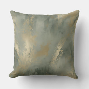 Coussin Sage Green Gold Abstrait