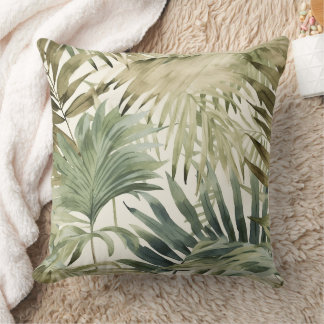 Coussin Sage Green Jungle Palme feuille