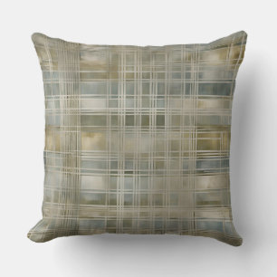 Coussin Sage Green Olive Dusty Blue Farmhouse Plaid